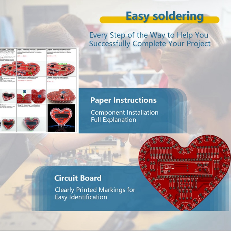 ●Soldering Practice Kit, Heart - đánh giá và giá Diy Electronics Project Kit